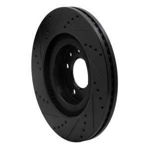 Mazda CX-9 Brake Rotor (1) - Front Right - R1 Concepts - Drilled & Slotted - Black - `07-`15